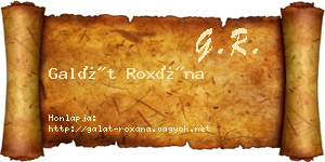 Galát Roxána névjegykártya